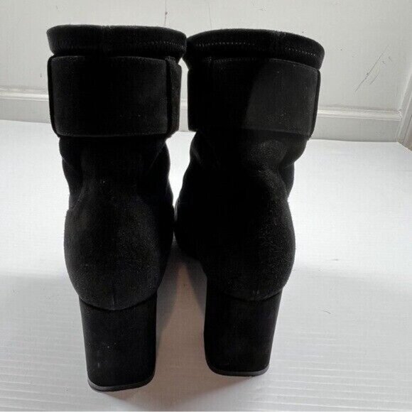 Burberry Women's 10 Britannia Buckle Block Suede Black Heel Buckle Booties - Picture 11 of 15